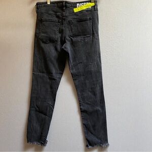 Diesel Babhila-F Distressed Frayed Hem Slim Skinny Jeans Washed Grey Size 29